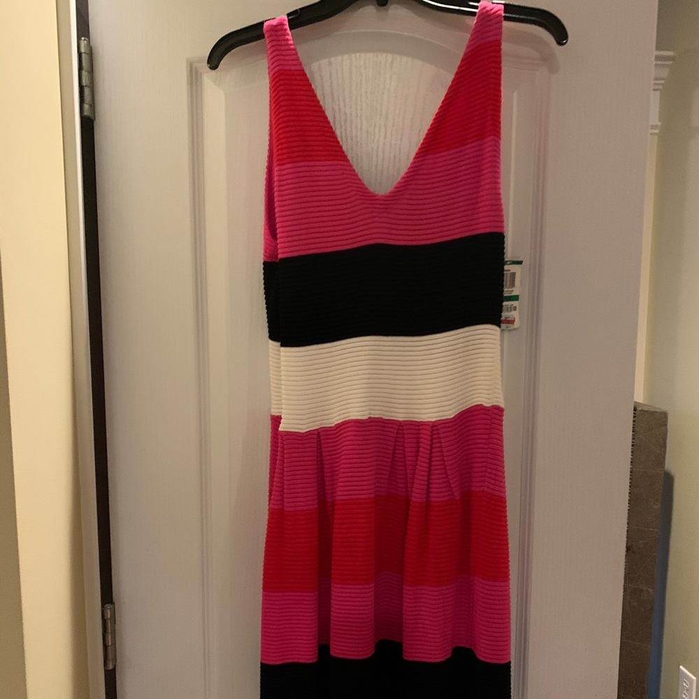 INC V-Neck Stripe Dress, Size L